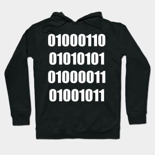 The word "fuck" in binary Hoodie